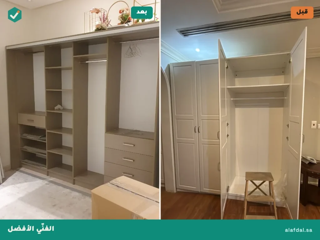 تركيب دواليب بأبواب ومرايا بالرياض — الفنّي الأفضل