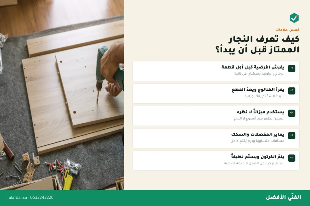 افضل نجار بالرياض خمس علامات — الفنّي الأفضل