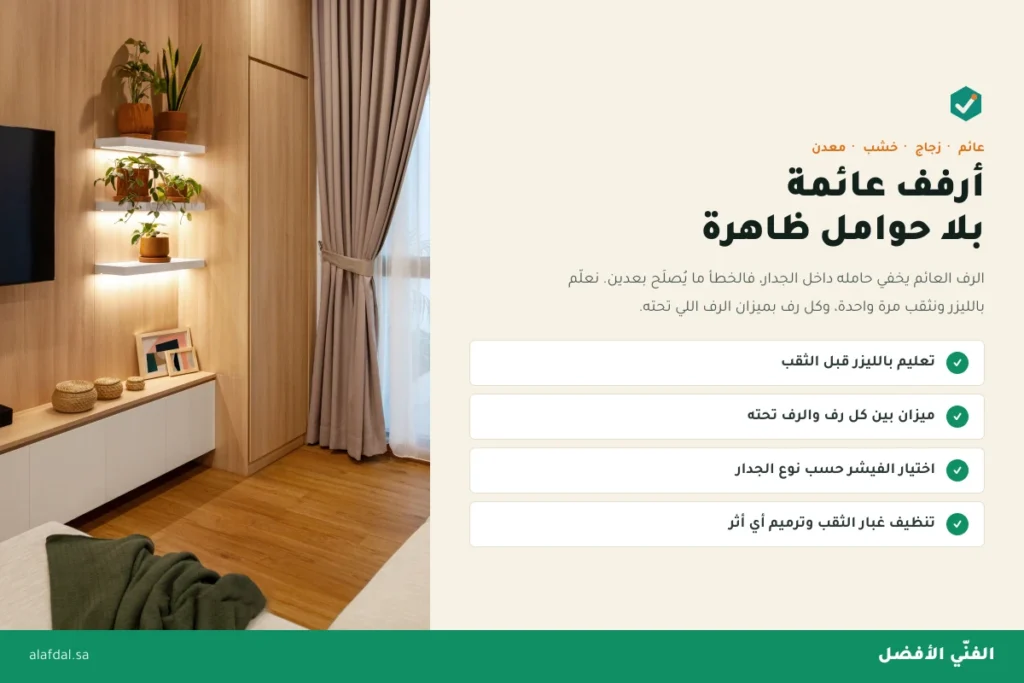 تركيب أرفف عائمة بالرياض — الفنّي الأفضل
