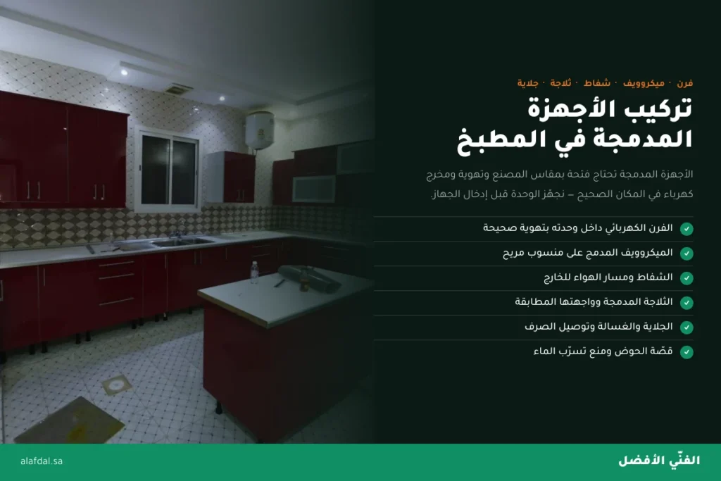 تركيب الاجهزة المدمجة في المطبخ بالرياض — الفنّي الأفضل