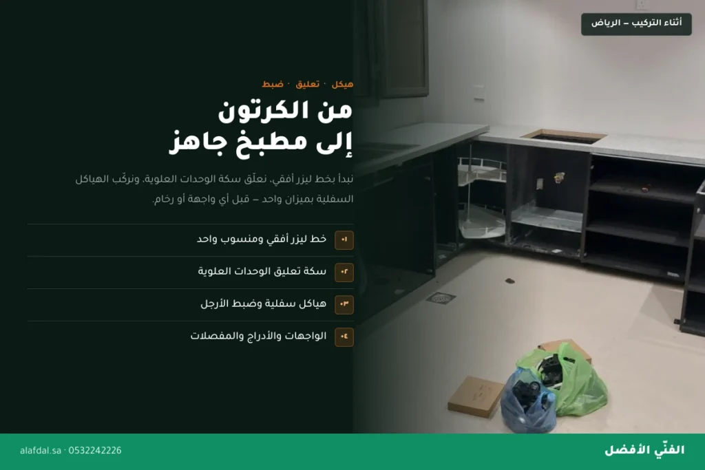 مراحل تركيب المطبخ بالرياض — الفنّي الأفضل