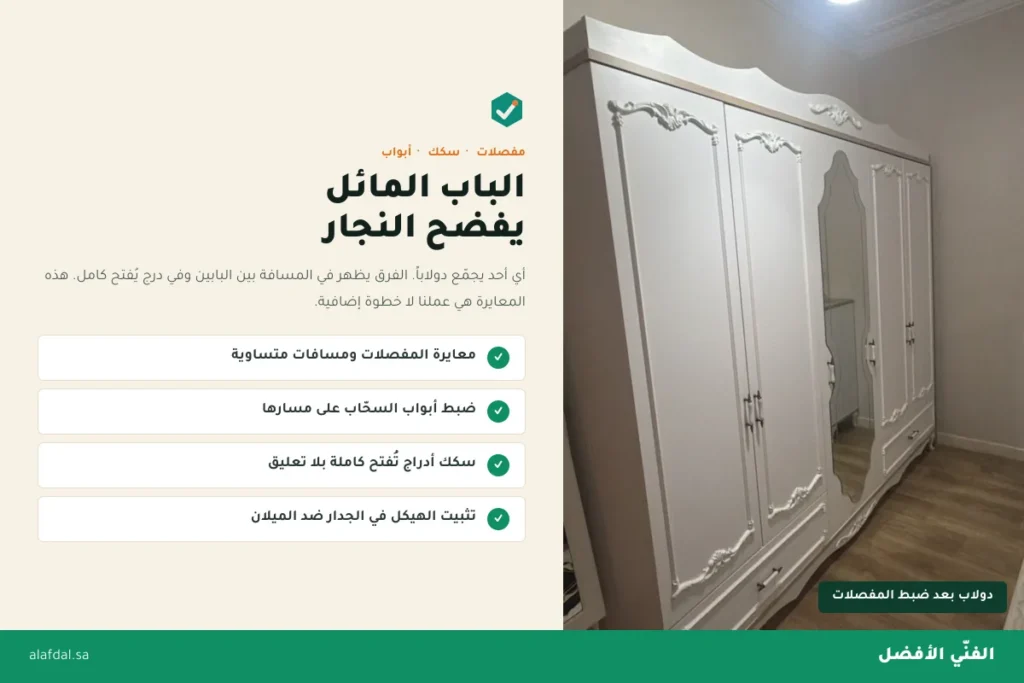 نجار تركيب دواليب وضبط مفصلات بالرياض — الفنّي الأفضل